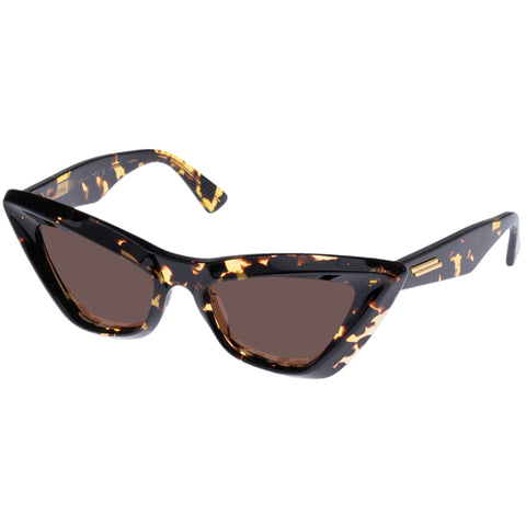 Bottega Veneta Bv1101s Havana Female Cat-Eye Sunglasses | Eyewear Index