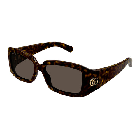 Gucci Gg1403sk Havana Female Rectangle Sunglasses | Eyewear Index