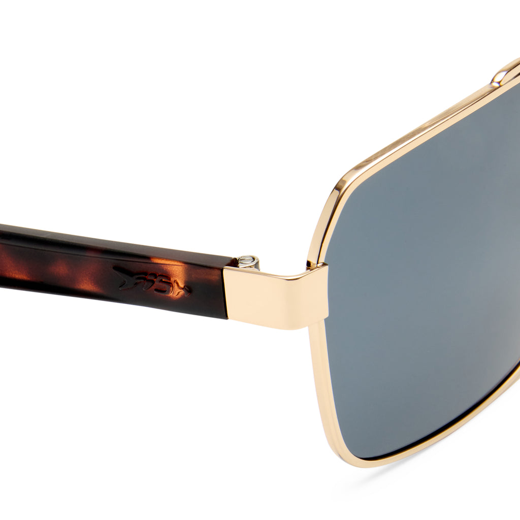 Fish Sandbar Gold Matte Tort Male Aviator Sunglasses | Eyewear Index
