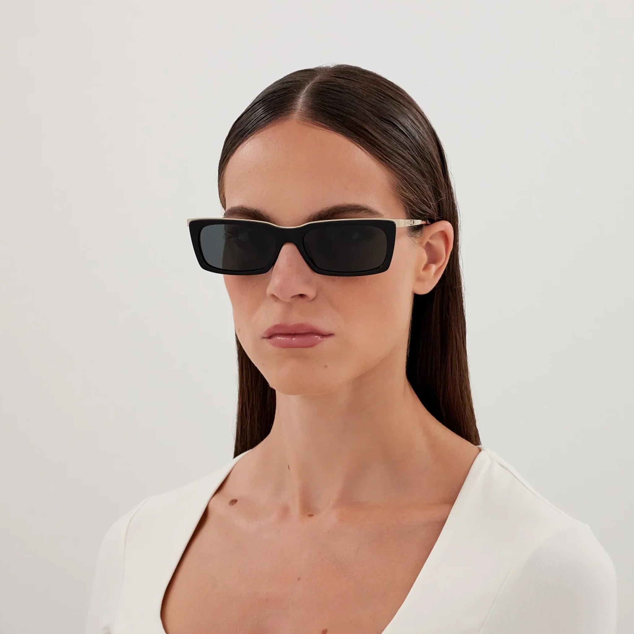 Saint Laurent Sl766f Black Uni-Sex Rectangle Sunglasses | Eyewear