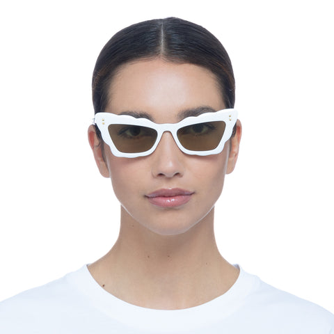 Aire Gamma Ray Ivory Female Cat-Eye Sunglasses | Eyewear Index