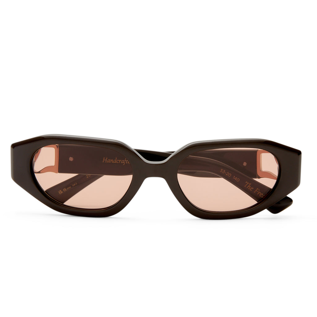 Luv Lou The Freddie Dark Chocolate Female Oval Sunglasses | Eyewear Index