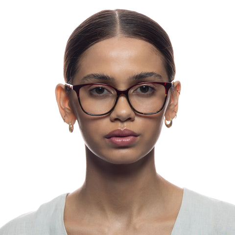 Oroton Ingrid Burgundy Dark Tort Female Cat-Eye Optical Frames | Eyewear Index