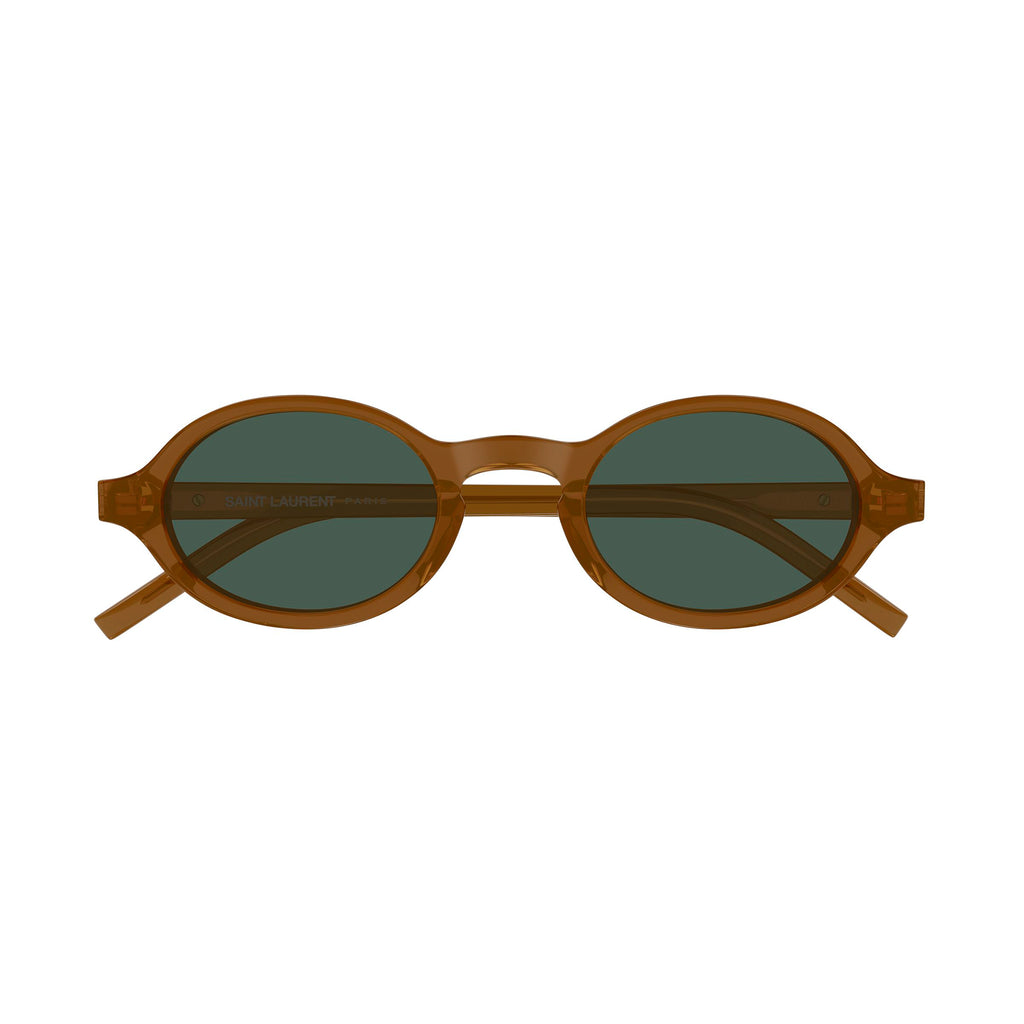 Saint Laurent Slm161k Brown Uni-Sex Round Sunglasses | Eyewear Index