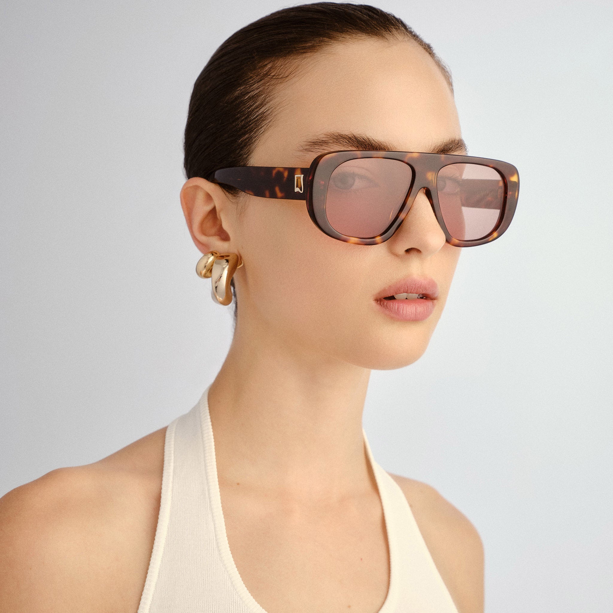 Luv Lou The Dionne Crystal Tort Female Aviator Sunglasses | Eyewear Index