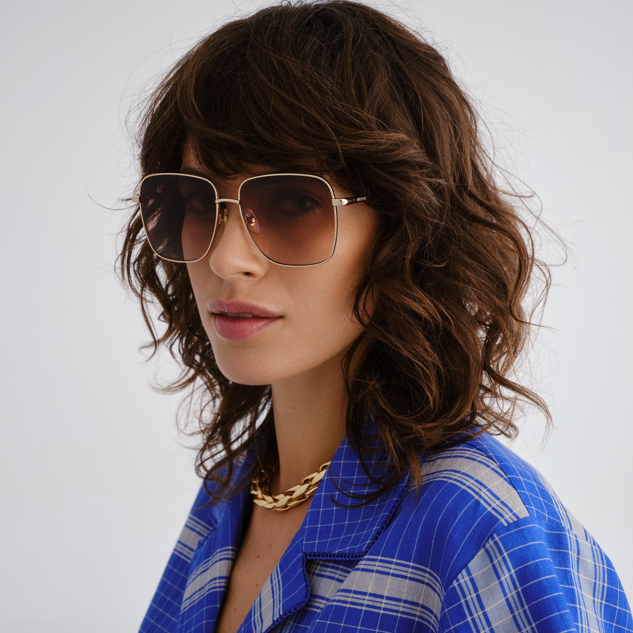 Oroton Asta Gold Blush Female Square Sunglasses | Eyewear Index