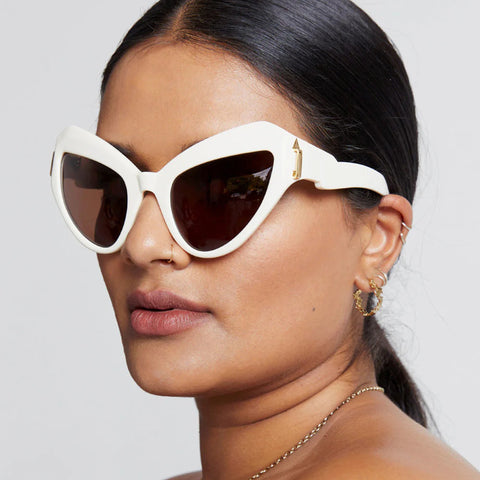 Karen Walker Bow Wow Ivory Female Cat-Eye Sunglasses | Eyewear Index