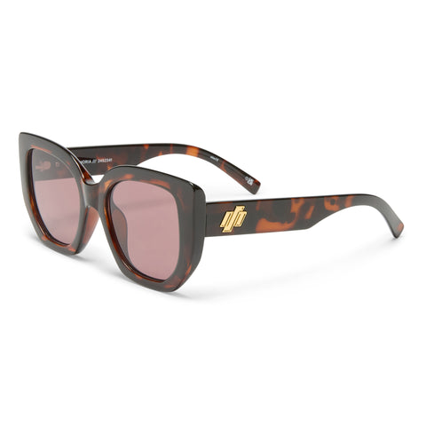 Le Specs Euphoria Super Dark Tort Female Square Sunglasses | Eyewear Index