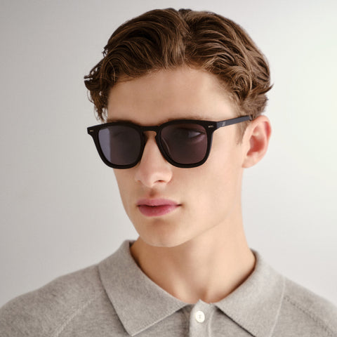 Le Specs No Biggie Black Rubber Uni-Sex D-Frame Sunglasses | Eyewear Index