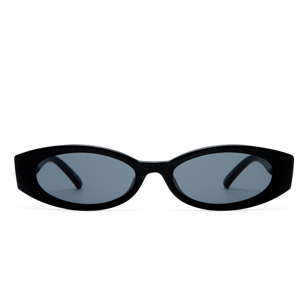 Le Specs Belladonna Black Female Oval Sunglasses | Eyewear Index