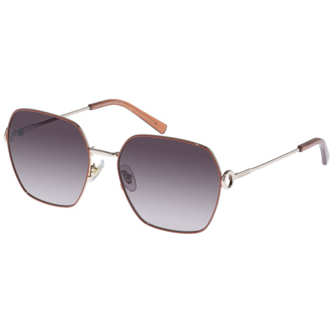 Oroton Elm Gold Rust Female Square Sunglasses | Eyewear Index