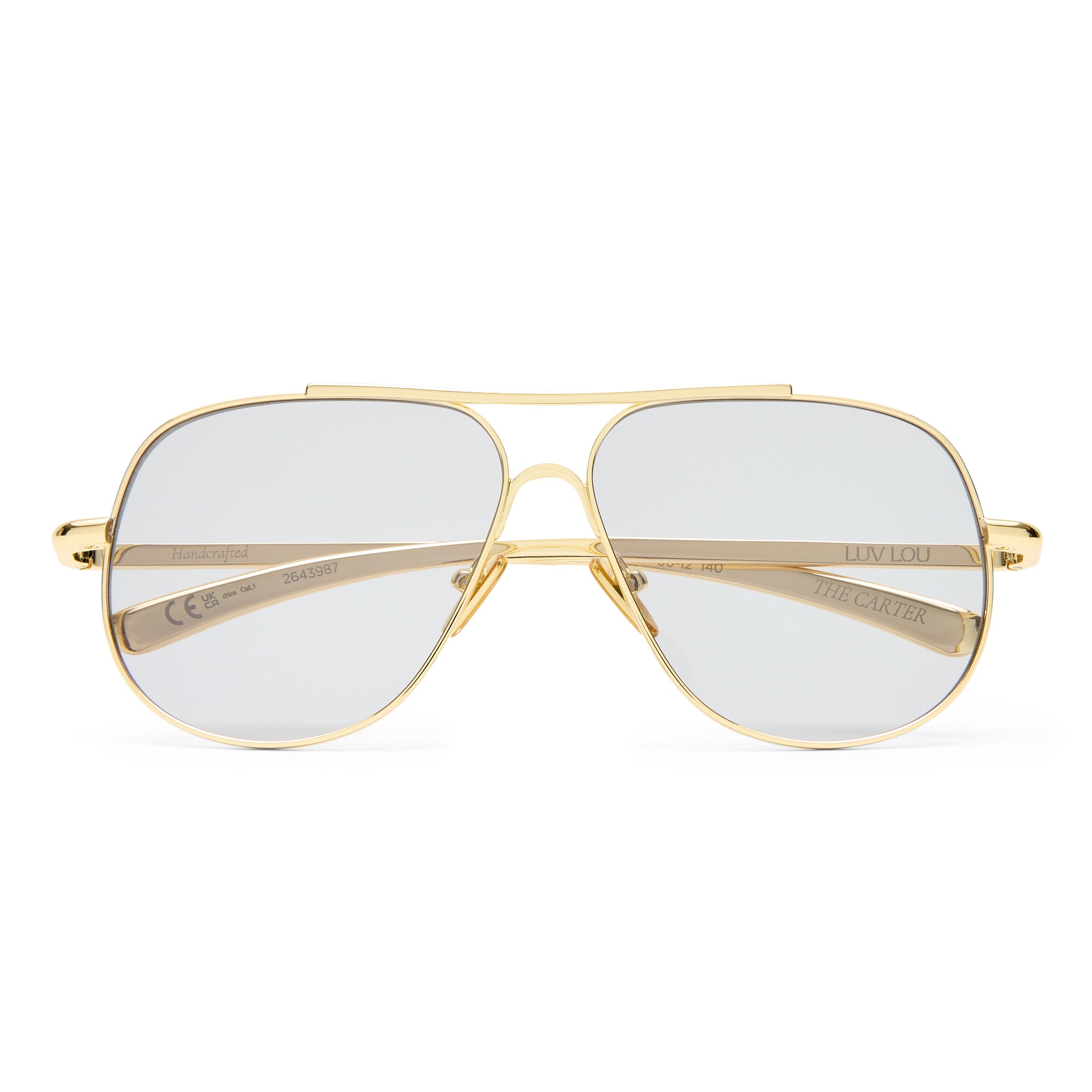 Luv Lou The Carter Light Gold Female Aviator Sunglasses | Eyewear Index