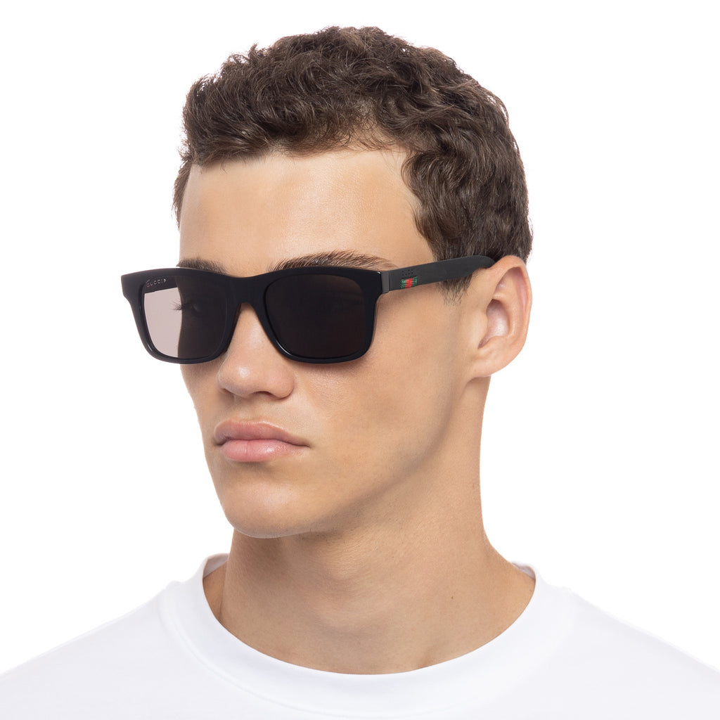 Gucci Gg0008s Black-Black Male D-Frame Sunglasses | Eyewear Index