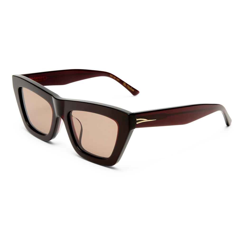 Luv Lou The Hudson Wine Female Cat-Eye Sunglasses | Eyewear Index