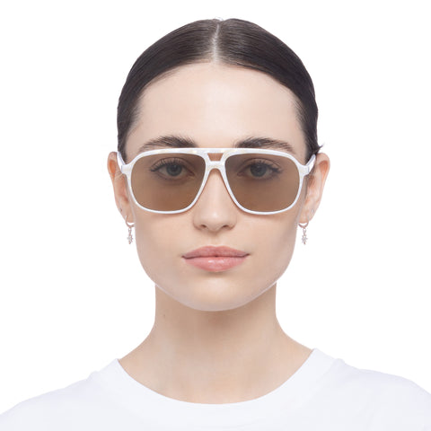 Aire Monoceros White Marble Uni-Sex Aviator Sunglasses | Eyewear Index