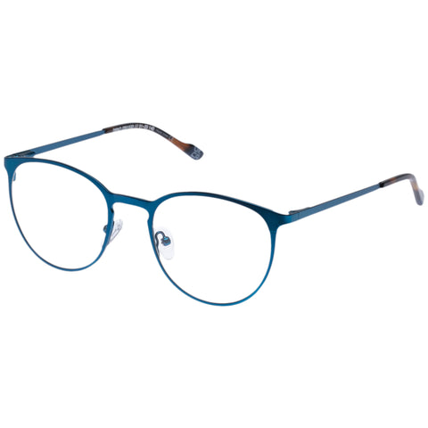 Le Specs Disko Satin Blue Female Round Optical Frames | Eyewear Index