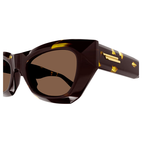 Bottega Veneta Bv1251s Havana Female Cat-Eye Sunglasses | Eyewear Index