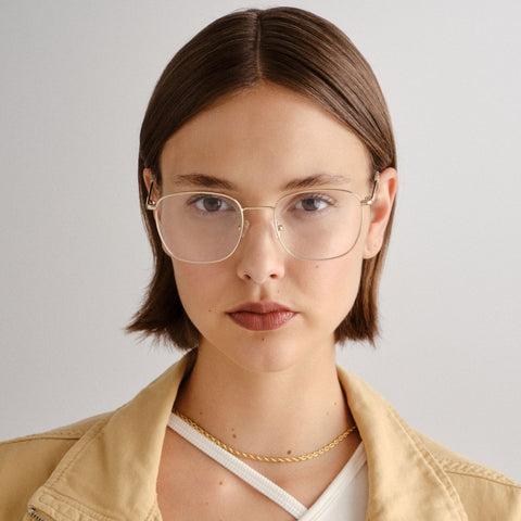 Le Specs Tempus Light Gold Female Square Optical Frames | Eyewear Index