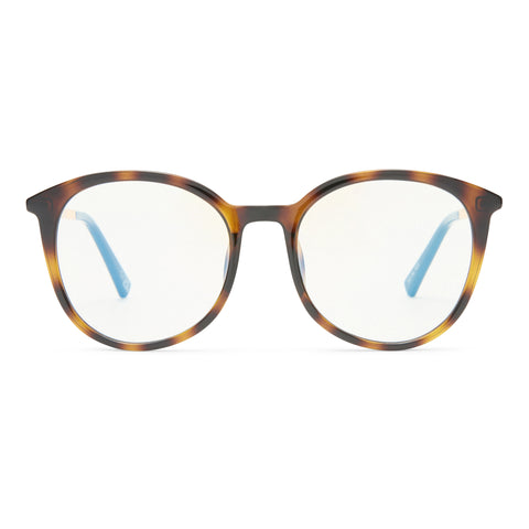 Le Specs Le Danzing Tort Gold Female Round Blue Light | Eyewear Index