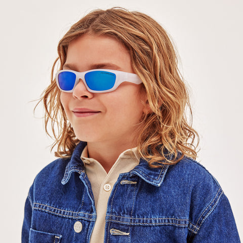 Cancer Council Fox Kids Matte Xtal Black Male Wrap Sunglasses | Eyewear Index