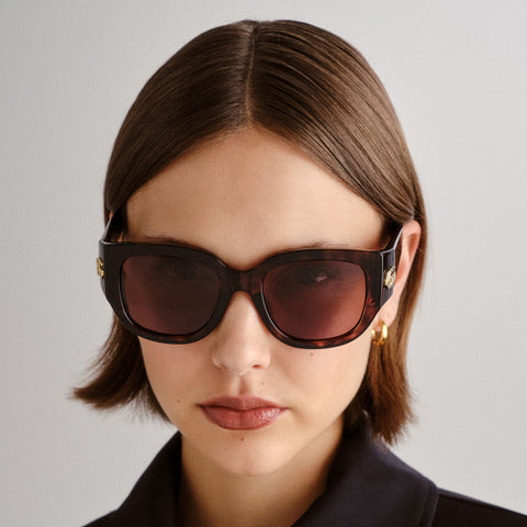 Gucci Gg1599sa Havana Female Round Sunglasses | Eyewear Index