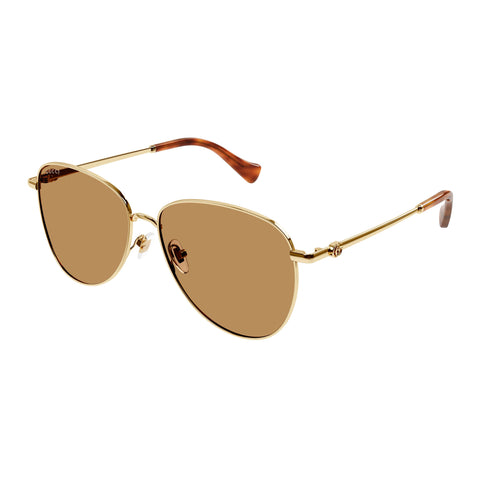 Gucci Gg1419s Gold Female Navigator Sunglasses | Eyewear Index