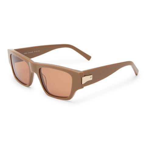 Oroton Ebba Taupe Female D-Frame Sunglasses | Eyewear Index