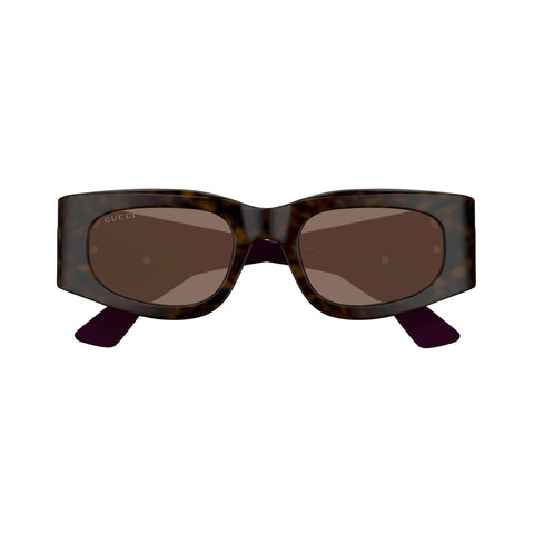 Gucci Gg1664s Havana Female Rectangle Sunglasses | Eyewear Index