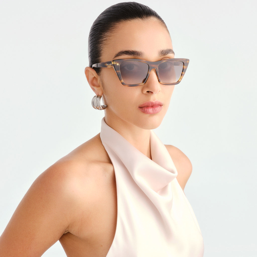 Saint Laurent Sl276mica Havana Female Cat-Eye Sunglasses | Eyewear Index