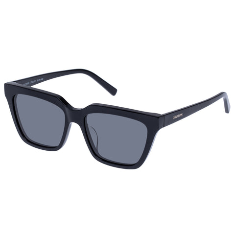 Oroton Jaymes B Polarised Black Female D-Frame Sunglasses | Eyewear Index