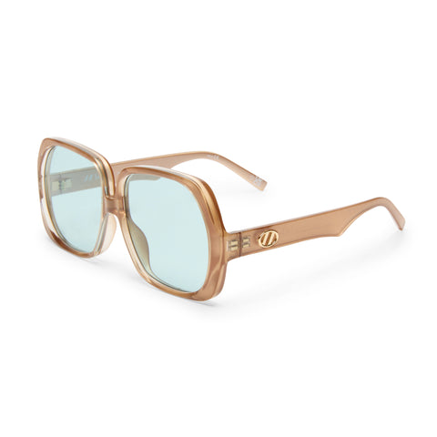 Le Specs Polydisco Pearl Champagne Female Square Sunglasses | Eyewear Index