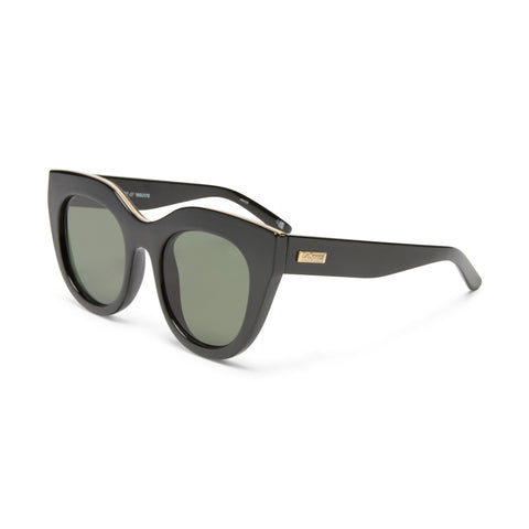 Le Specs Air Heart Black Gold Female Cat-Eye Sunglasses | Eyewear Index