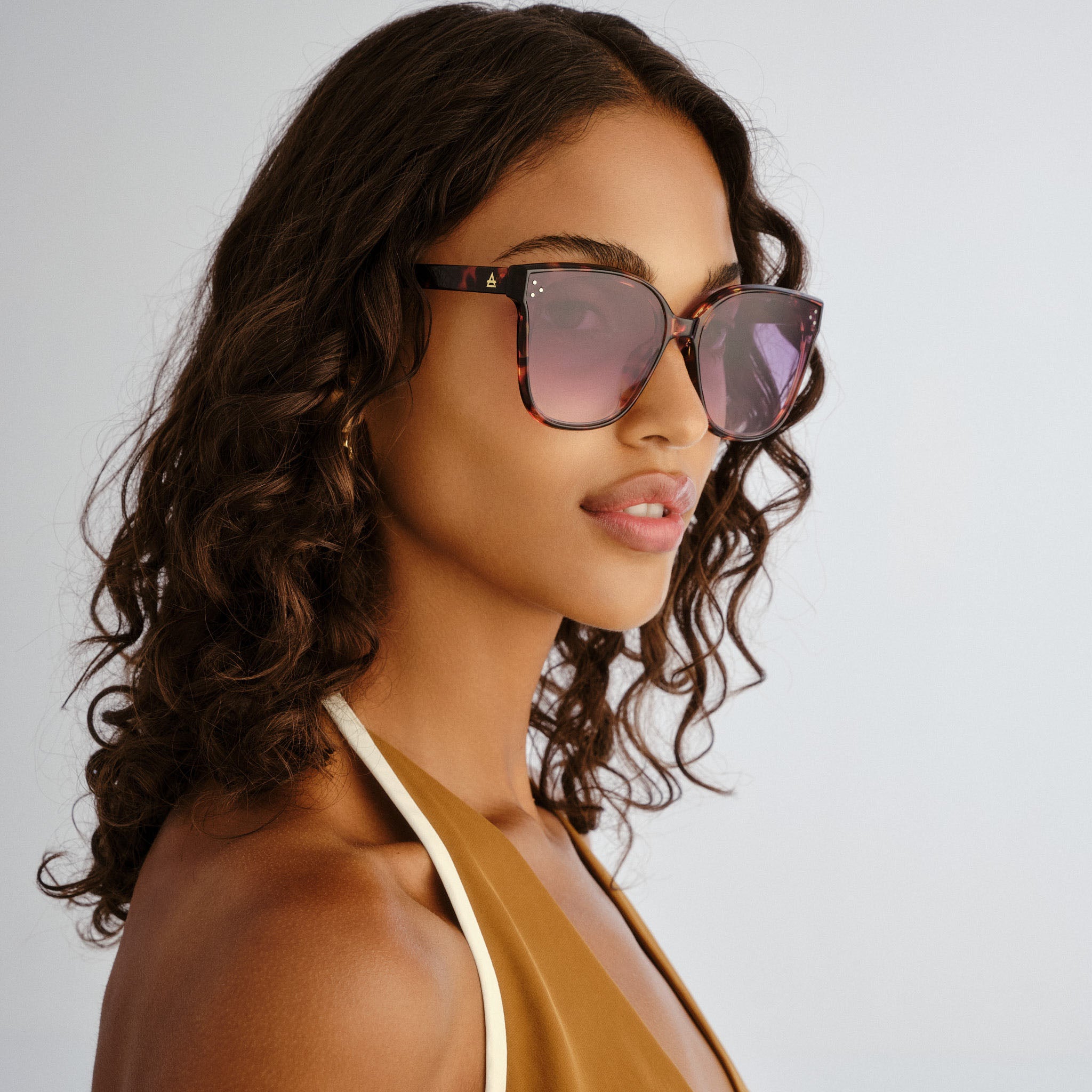 Aire Elementa Amber Tort Female Square Sunglasses | Eyewear Index