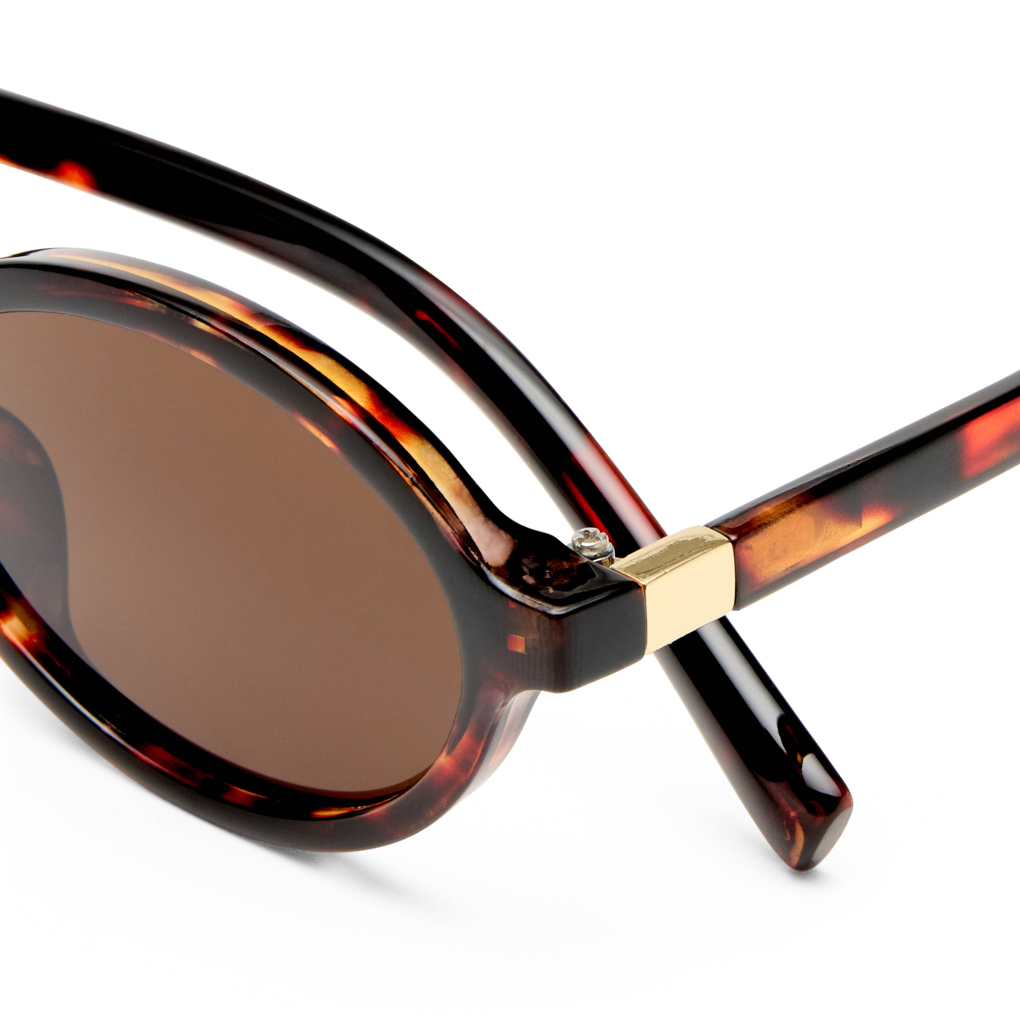 Village Lunella Dark Tort Gold Female Oval Sunglasses | Eyewear Index
