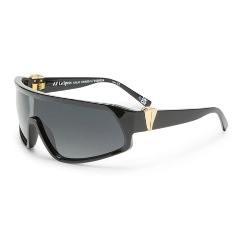 Le Specs Calm Chaos Black Uni-Sex Shield Sunglasses | Eyewear Index