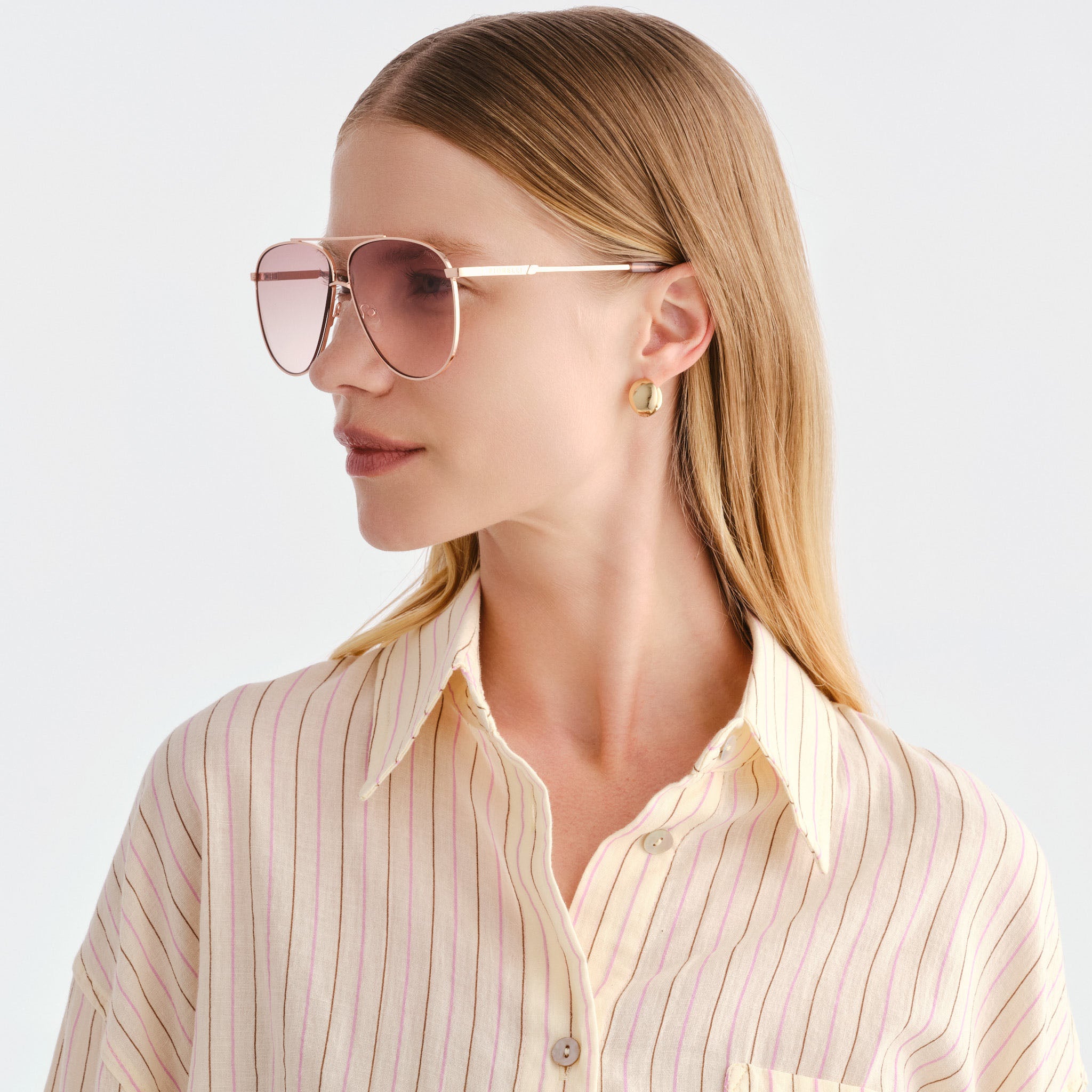 Fiorelli Maren Light Rose Gold Female Aviator Sunglasses | Eyewear Index