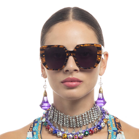 Camilla The Penthouse Tiger Female Square Sunglasses | Eyewear Index