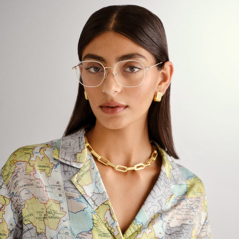 Oroton Aleena Gold Female Round Optical Frames | Eyewear Index