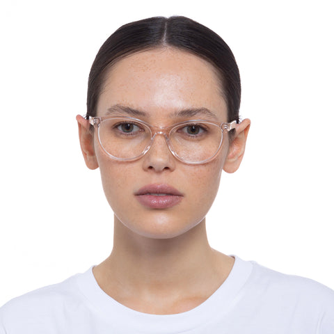 Le Specs Bionomy Champagne Ivory Female Cat-Eye Optical Frames | Eyewear Index