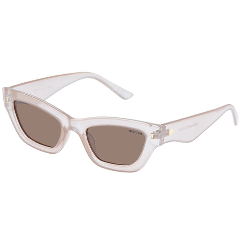 Solarized Slim Cat-Eye Milky Linen Female Cat-Eye Sunglasses | Eyewear Index