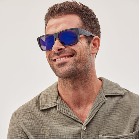 Cancer Council Natone Fitovers Matte Navy Male D-Frame Sunglasses | Eyewear Index