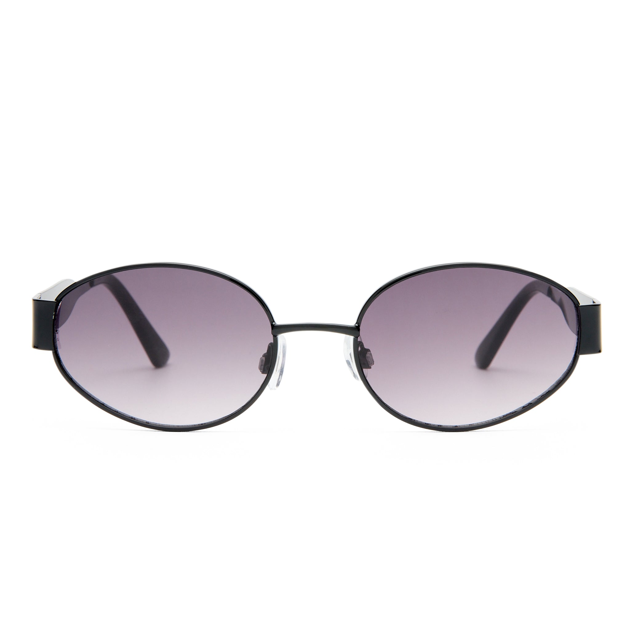 Village Hollis Black Female Oval Sunglasses | Eyewear Index