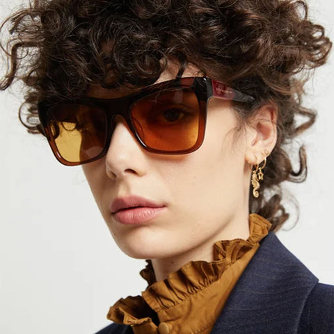 Karen Walker Hallowed Sepia Female Cat-Eye Sunglasses | Eyewear Index