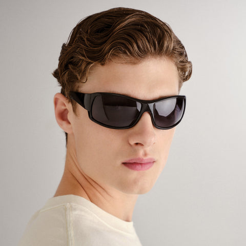 Cancer Council Balmain Black Male Wrap Sunglasses | Eyewear Index