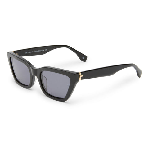 Le Specs Encryption Black Female Cat-Eye Sunglasses | Eyewear Index