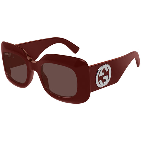 Gucci Gg1695s Burgundy Female Rectangle Sunglasses | Eyewear Index