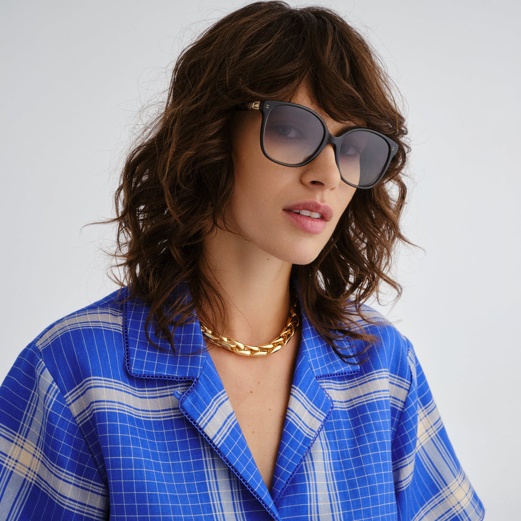 Oroton Vespera Slate Stormstone Tort Female Square Sunglasses | Eyewear Index