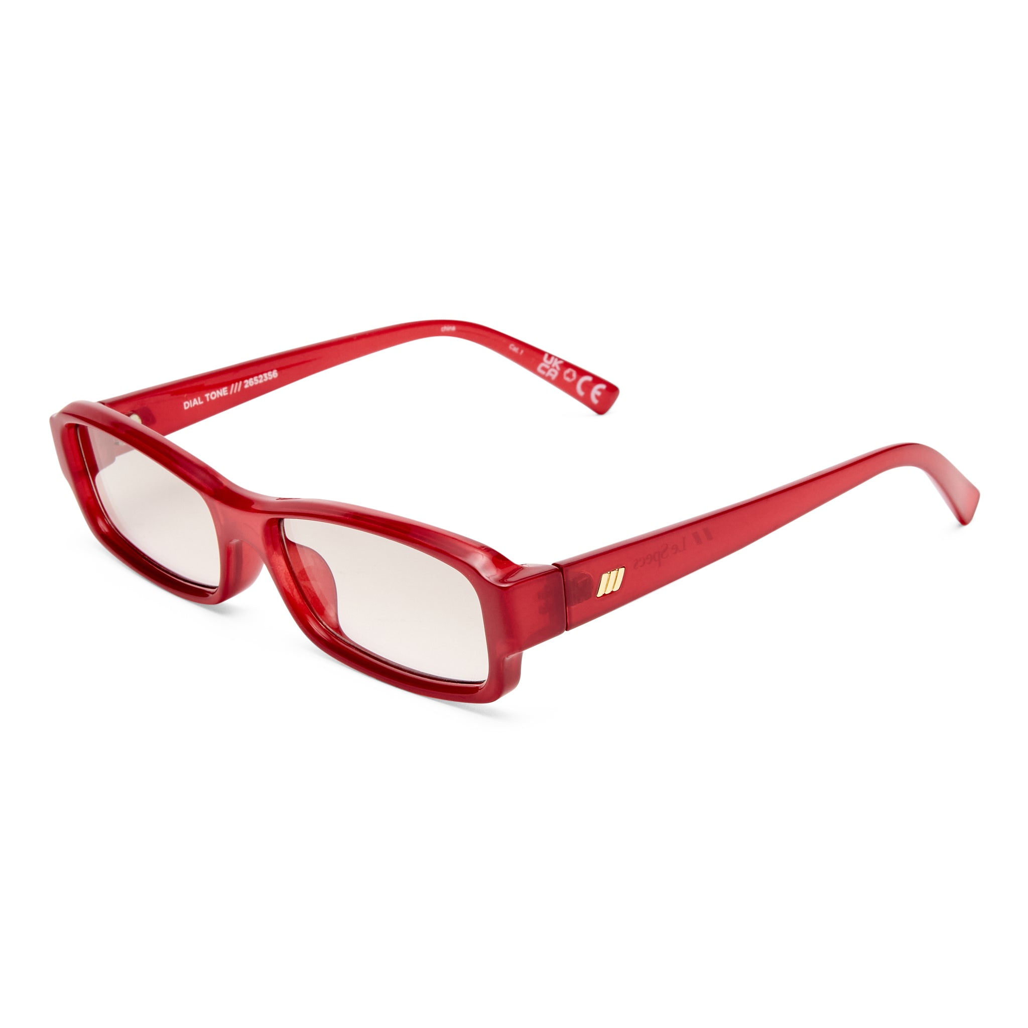 Le Specs Dial Tone Cranberry Uni-Sex Rectangle Sunglasses | Eyewear Index