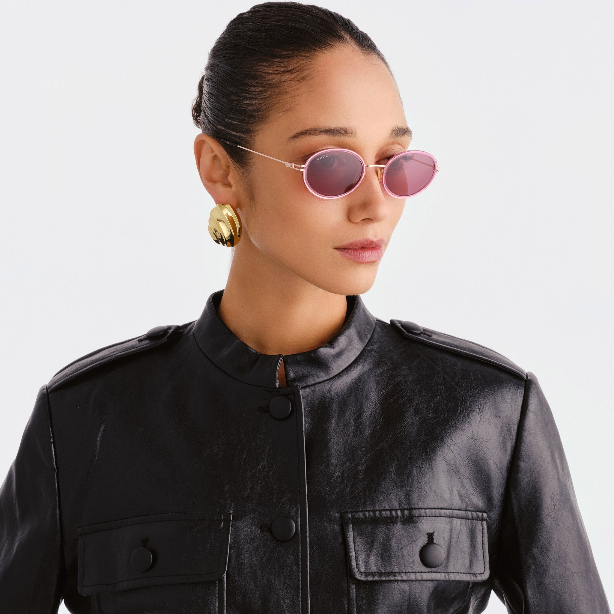 Gucci Gg1980s Pink Female Oval Sunglasses | Eyewear Index