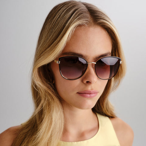 Oroton Ebony Black Female Cat-Eye Sunglasses | Eyewear Index